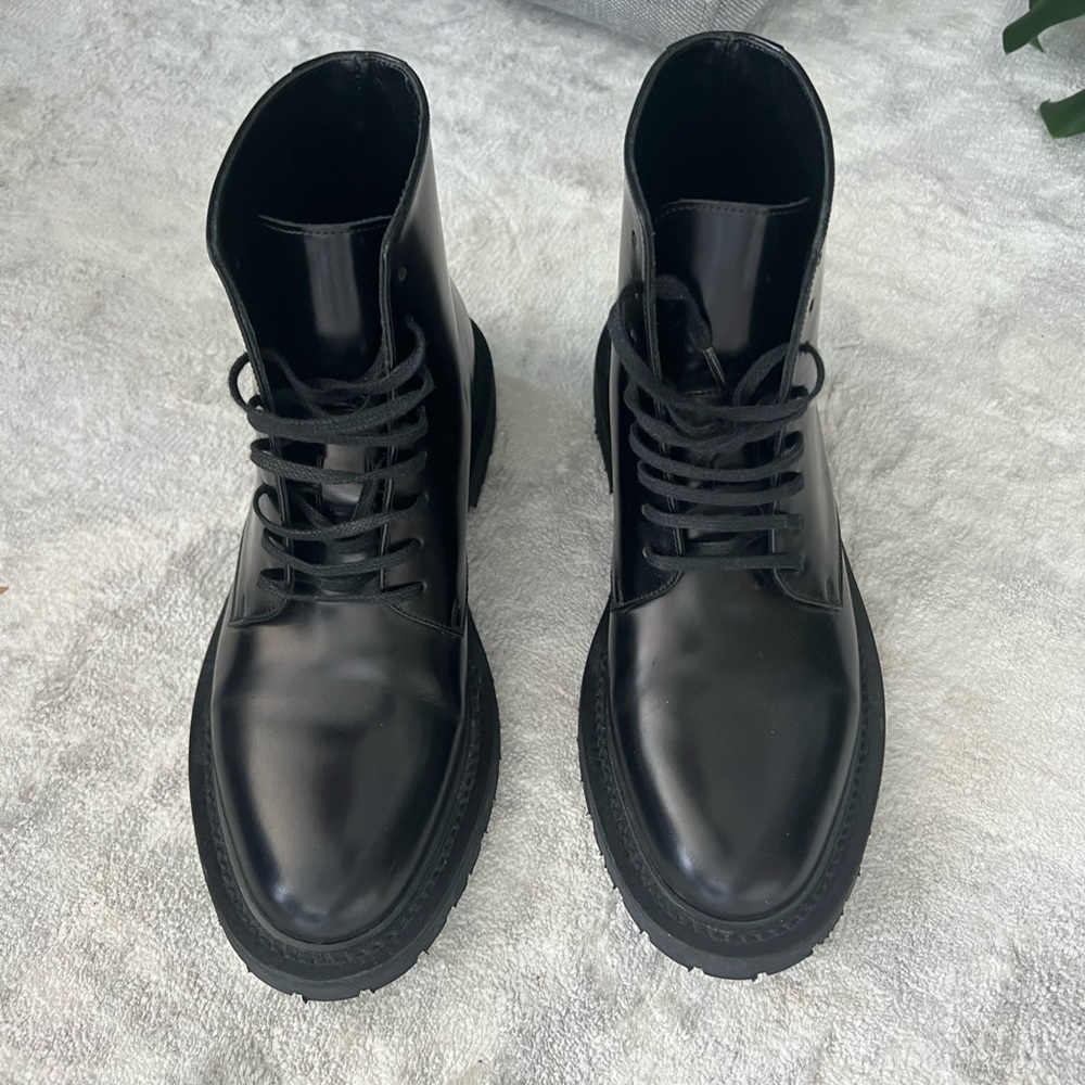 Classic Black womens Leather YSL Boots